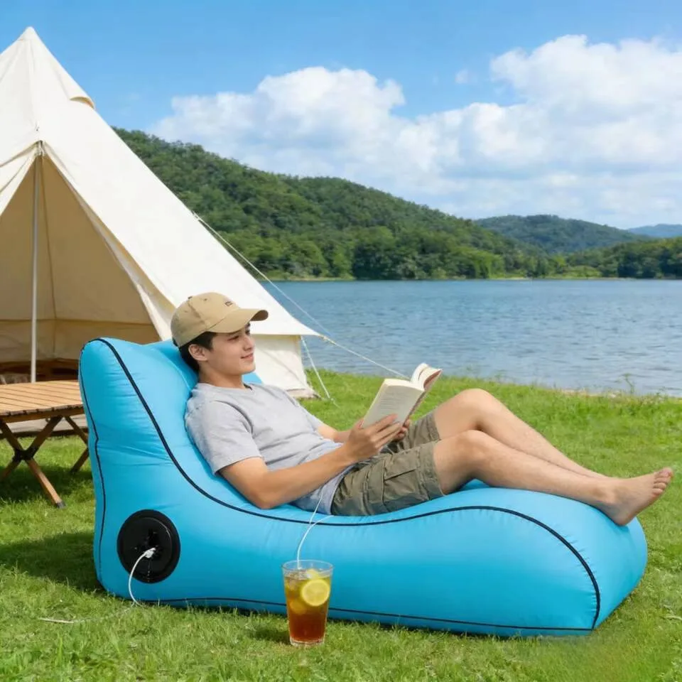 Inflatable Sofa Outdoor Movable Foldable Air Lounger Camping Recliner for Beach Picnic Travel Mattress Comfort Couch