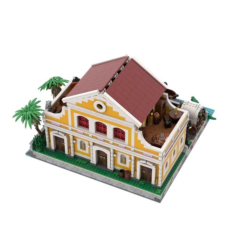 القراصنة القلعة نموذج Moc قوالب بناء وحدات القراصنة العالم منزل نموذج التكنولوجيا كتل عيد الميلاد لتقوم بها بنفسك لعبة هدية البناء #4