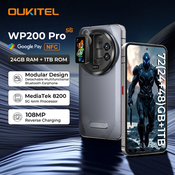 Oukitel WP200 Pro 5G Modular Rugged Phone Detachable Earphone watch 72GB+1TB MTK8200 Smartphone 108MP cell phone Oukitel WP200 Pro 5G Modular Rugged Phone Detachable Earphone watch 72GB+1TB MTK8200 Smartphone 108MP cell phone