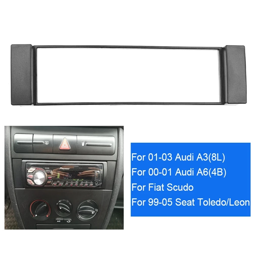 Fascia 1 Din Frame Guarnição De Rádio, Estéreo Facia Placa, CD Dash Capa, Audi A3 8L A6 4B Assento Toledo Leon Fiat Scudo