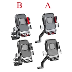 Size Adjustable Phone Holder for All Motorcycles E-Bike Riding Cell-Phone Stand for Handle Bar and Mirrors Hands Free Bracket