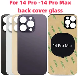 Back Glass+3M glue For IPhone14 Pro-14 Pro Max Back Cover Glass Fast Replacement  Housing Battery Cover Big Hole Rear Glass