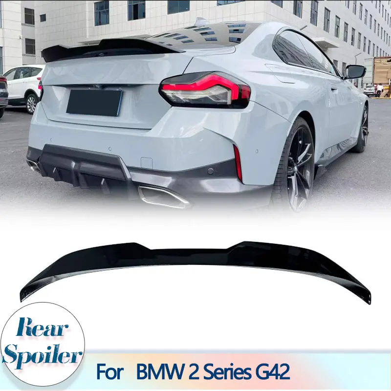 

Car Rear Trunk Spoiler Wings For BMW 2 Series G42 Coupe 2-Door 2022 2023 ABS Gloss Black Racing Rear Boot Lid Wing Lip Spoiler