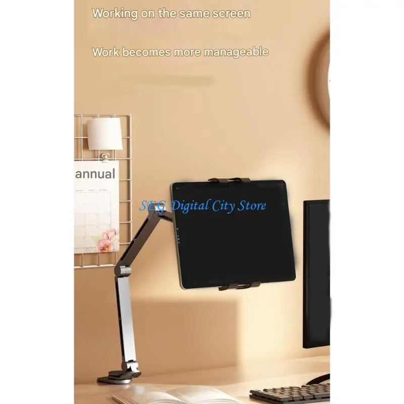 U75B Aluminum Tablets Arm Stand With Swivels Base For Reading Watching And Gaming