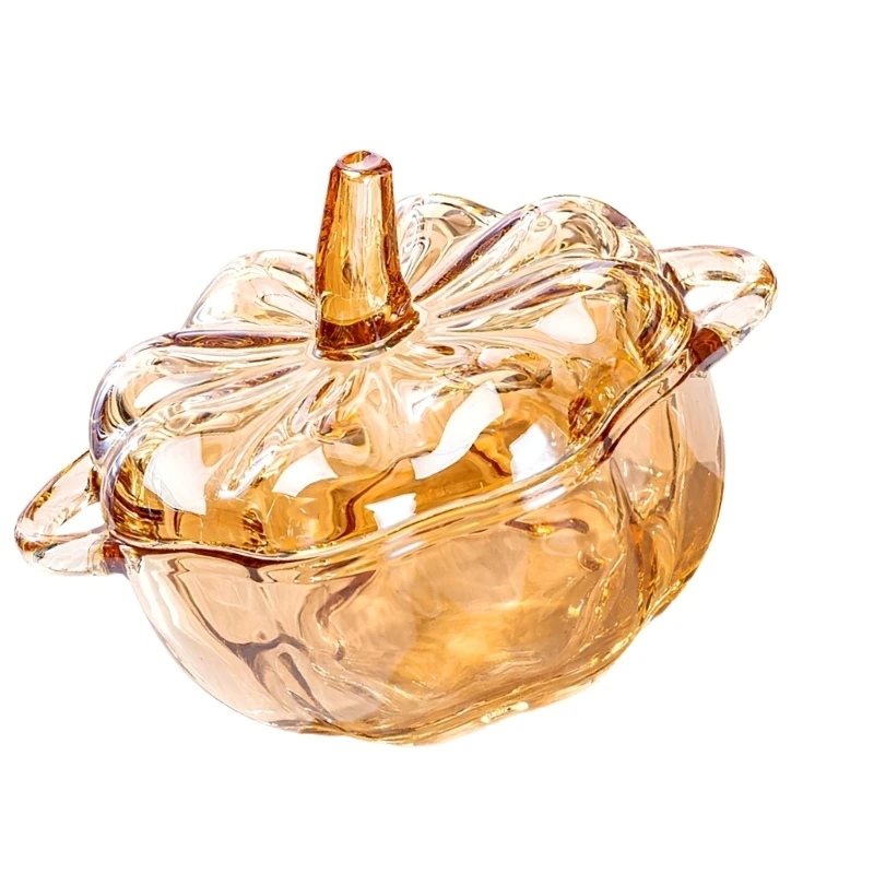 Pumpkins Candy Jar,Decorative Candy Dish Crystal Glasses Candy Bowl with Lid