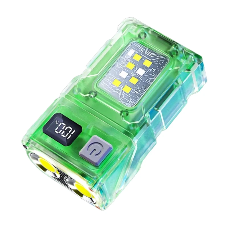 Practical LED Flashlight with Display Battery Life Plastic Texture for Hiking 448A
