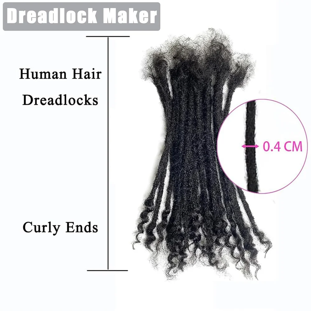 Ricci End Locs Dreadlocks Estensioni dei capelli umani per intrecciare Remy Capelli all'uncinetto Dreadlocks Faux Locs 30 fili Capelli organici