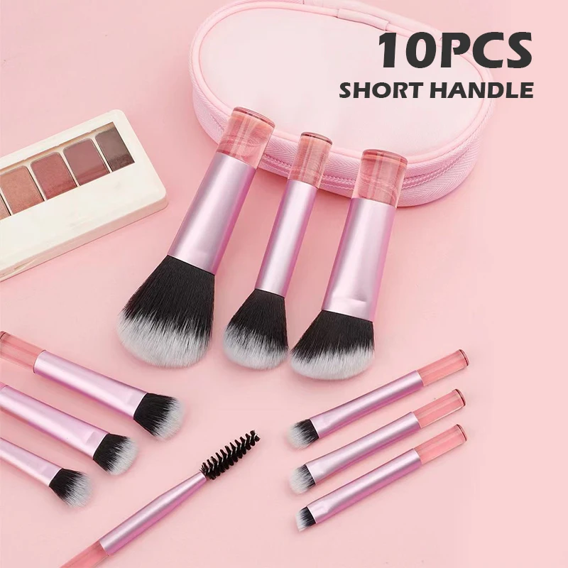 10 color Mini makeup brush Travel portable Makeup Tool - Palm Brush Professional travel makeup brush set Beauty Tools