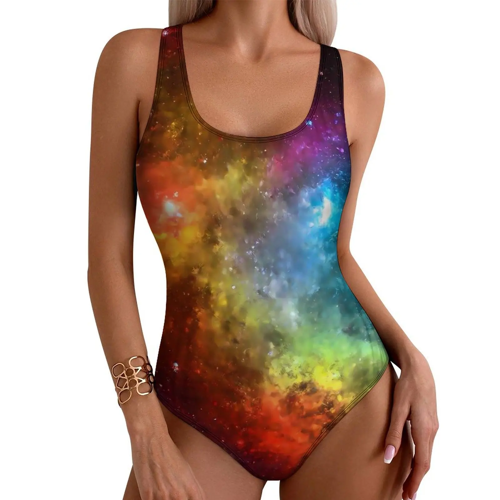 

Colorful Galaxy Swimsuit Nebulous Print Push Up Swimwear One Piece Holiday Swim Bathing Suit Bodysuit Sexy Beach Wear Plus Size