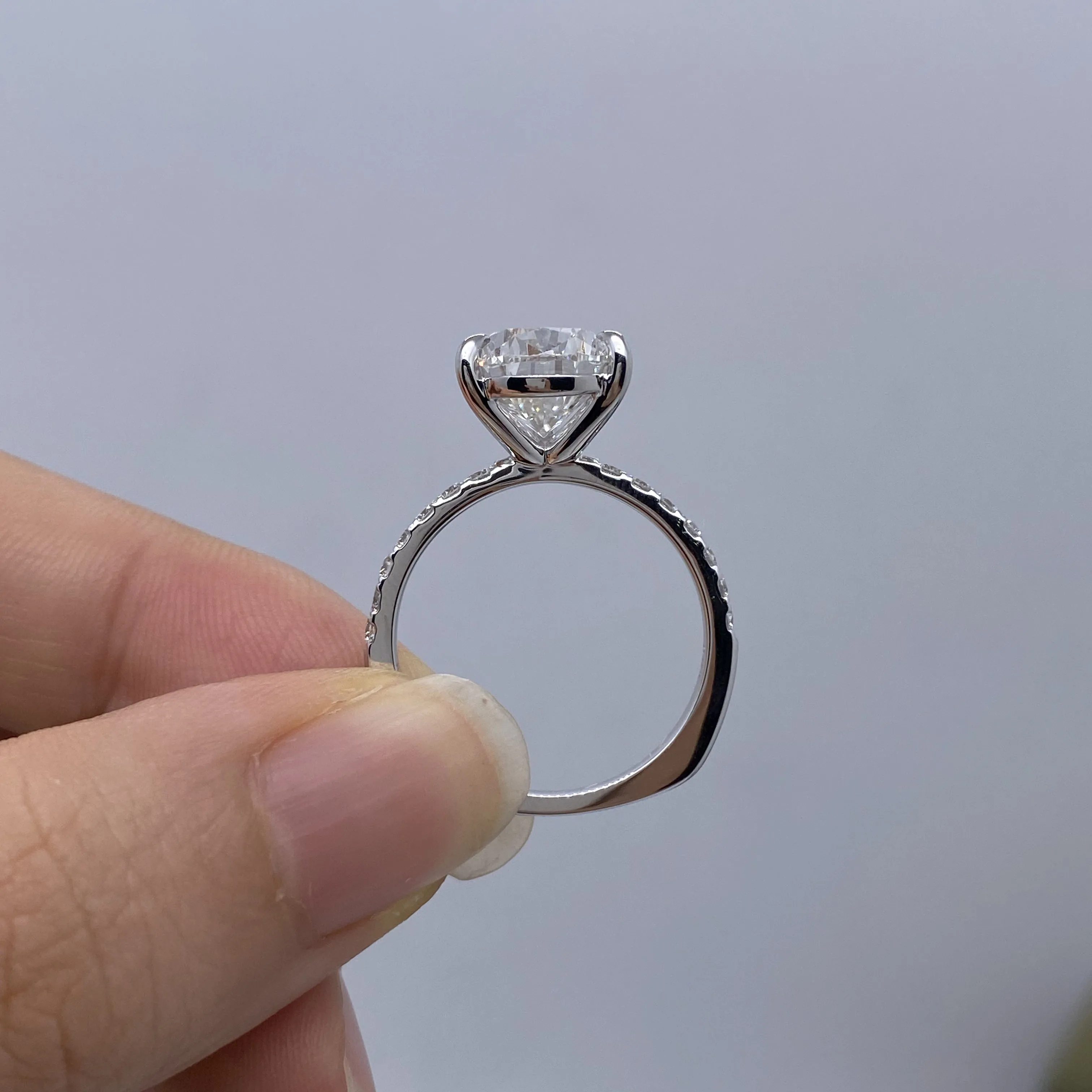 قطع الكمثرى 5CT الحجر الرئيسي CVD HPHT DEF VS-VVS IGI مختبر نمت الماس اليورو عرقوب تمهيد الإعداد البلاتين 950 خاتم الزواج لسيدة