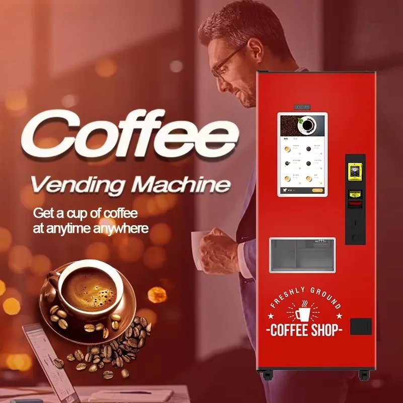Customizable High-End Quality Coffee Vending Machine Fresh Ground Coffee Vending Machine With 22 Inches Touch Screen