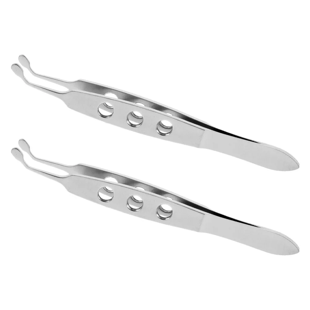 

2pcs Stainless Steel Eyelid Massage Tweezer Meibomian Expressor Removal Forceps Round Tip Eye Treatment For Women