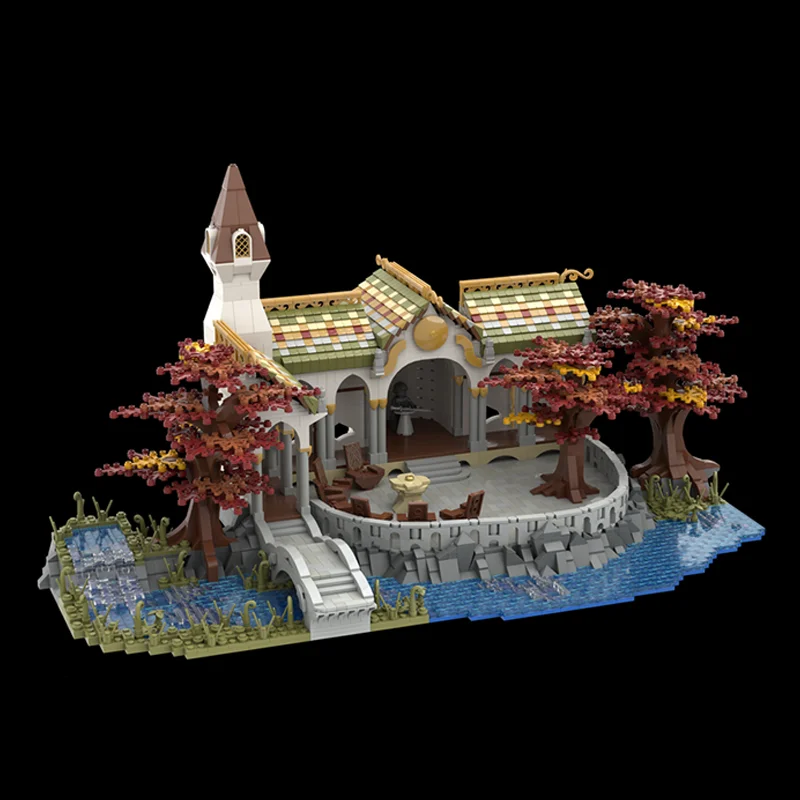 3997 Stück MOC The Lordes of the Ringsss Council of Elrond Klassische Szene Elf Architektur DIY Bausteine Modell Geschenk