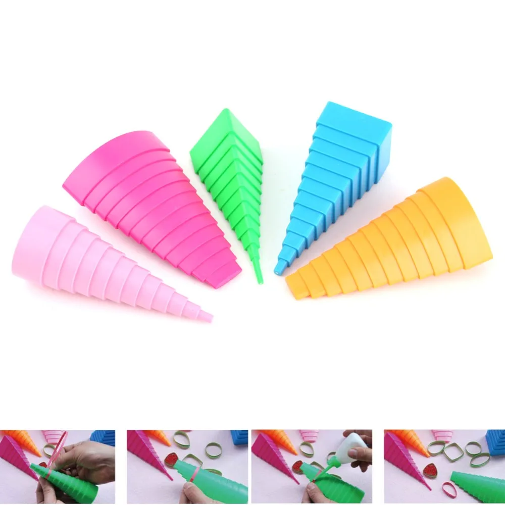 5pcs Mixed Color Paper Quilling Border Buddy 5 Shapes Cardmaking Papers Quilling Tools Mould Kit Shape Towers Paper Craft Tool