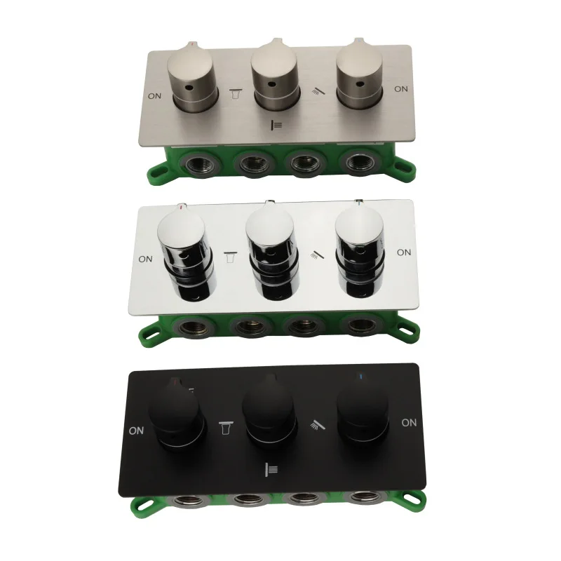 Wall Mounted 2 Inlet 4 Outlet Water Shower Faucet Bathroom Hot & Cold Mixing Valve All Brass 4 Functions Control Shower Valve