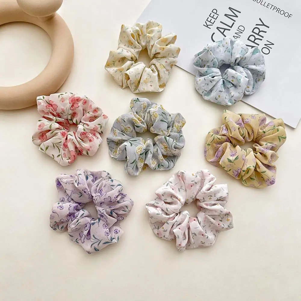 

Soft Hair Accessories Floral Scrunchies Chiffon Flower Hair Rope Elastic Rubber Band Ponytail Holder Diy Hair Ring Fashion Decor