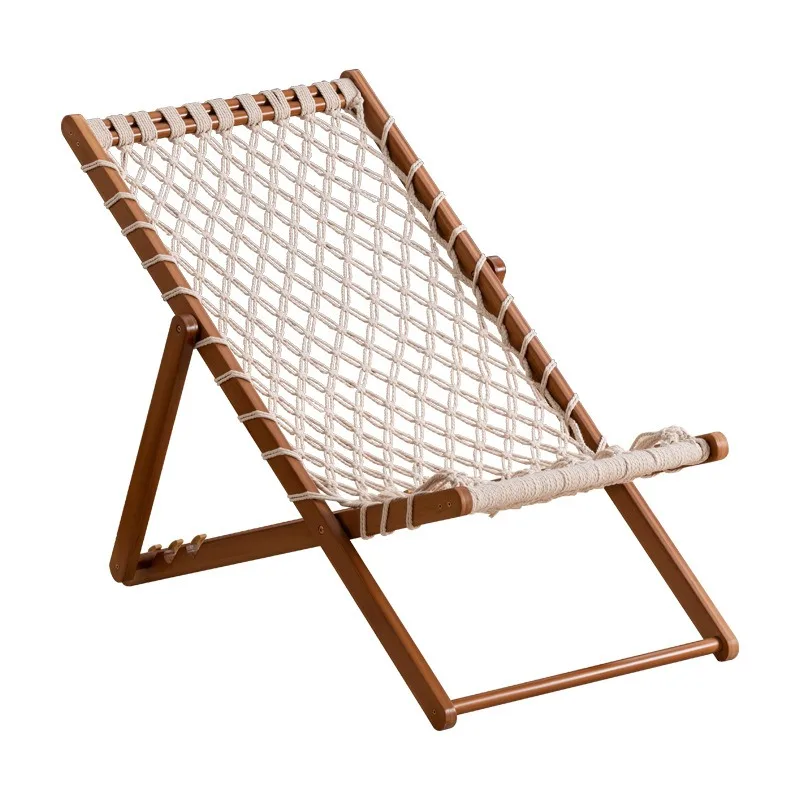 Woven breathable recliner household living room balcony back chair nap office leisure creative lazy folding
