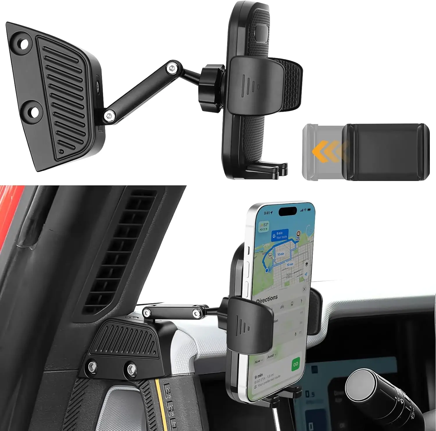 

Держатель для телефона для Ford Bronco 2021-2025, регулируемый на 360 градусов ° Держатель для телефона для аксессуаров Bronco (не подходит для Sport)