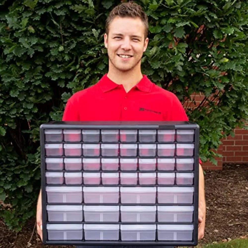 

Черный пластиковый шкаф-органайзер с 44 ящиками для гаража, для хранения бусин, строительных блоков, 20Шx6Гx16В - Доставка по США