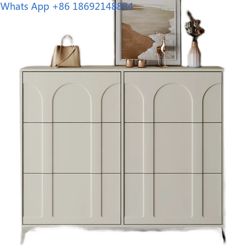 Slim shoe cabinet for home entryway modern thin design compact storage rack for small spaces