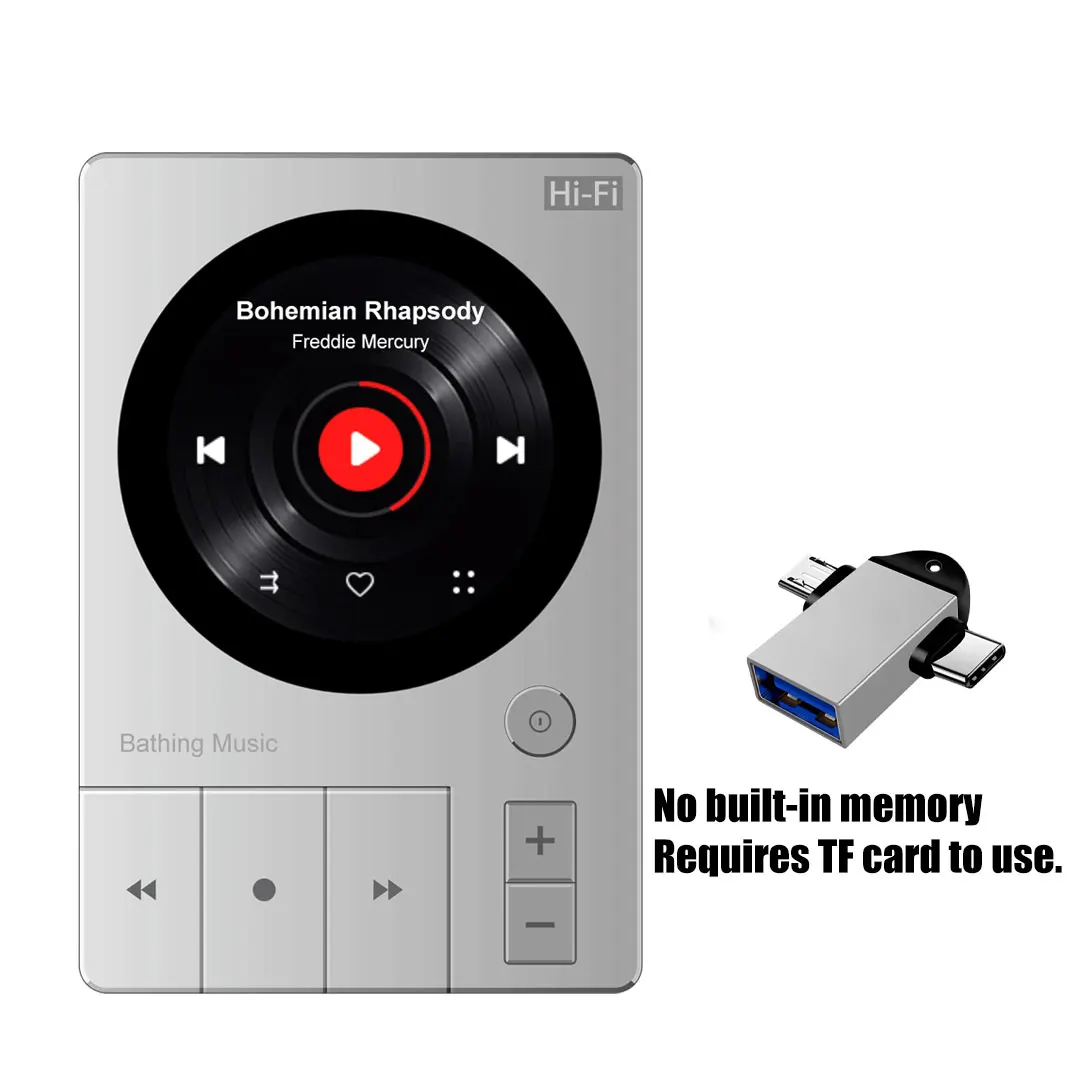 64GB HIFI Verlustfreier MP3-Player Famue BF30 DSD256 192Khz 32bit Klaviertasten-Metalldesign 45H Akkulaufzeit 1,5" Bildschirm Bluetooth 5.3