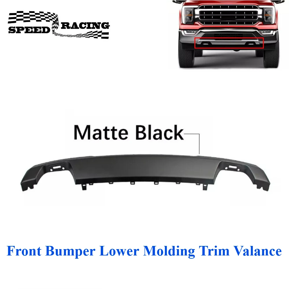 

Front Bumper Lower Molding Trim Valance Matte Black for 2021 2022 2023 Ford F150 ML34-17F771-ACW, ML34-17F771
