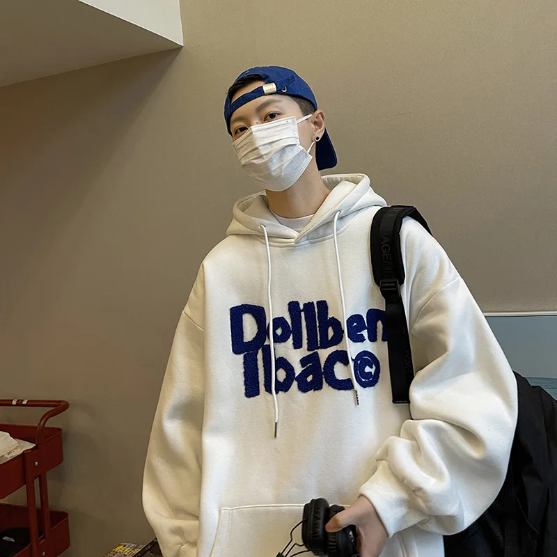 

Oversize Fce Hoodie Men's Spring Autumn Trendy Vintage Loose Sportswear American Sle Heavyweight Letter Embroidery Jaet