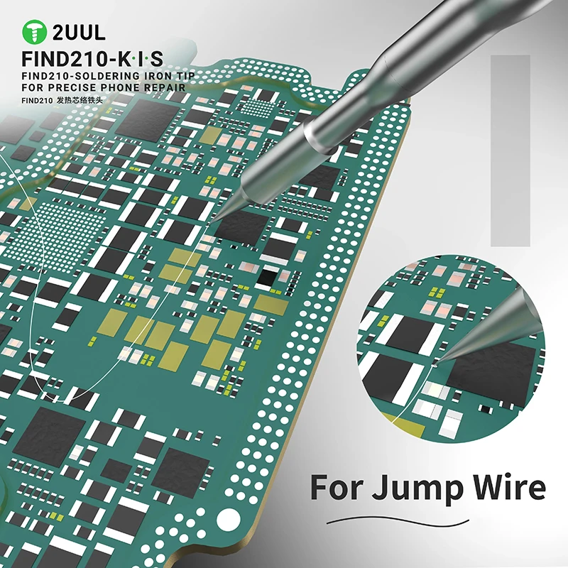 2UUL C210 K I S Универсальное паяльное жало для паяльной станции C210 для точного ремонта телефона IC-подушечки для очистки переходного провода