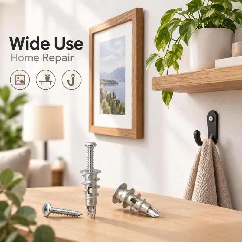 Self Tapping Drywall Screw Anchors Bolts Metal Wall Expansion Screws For Plasterboard Hollow Wall Furniture Hardware Accessories