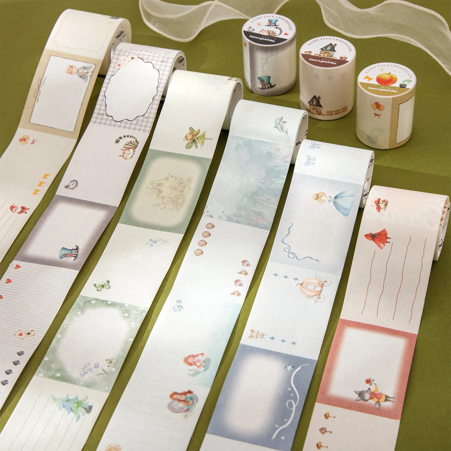 Fairy Tale Chroniclfs Series Vintage Character Border Landscape Washi Tape Creative DIY Journal Material Collage Stationery