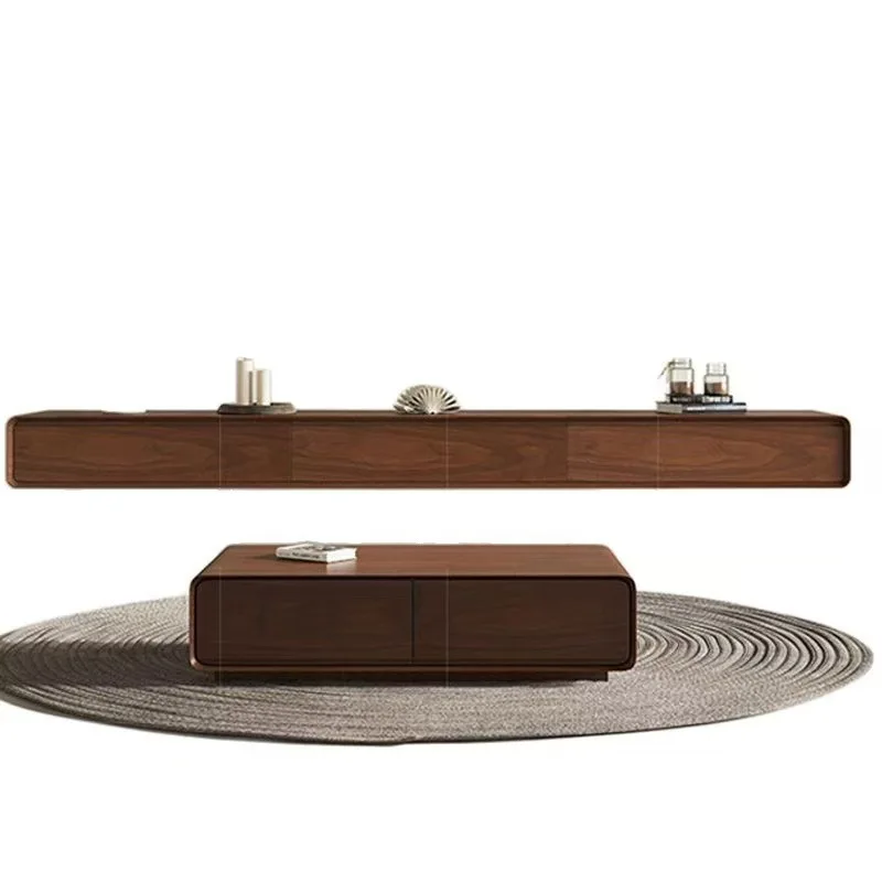 

Hanging solid wood wall-mounted TV cabinet, small apartment narrow suspension ultra-thin hanging wall-mounted