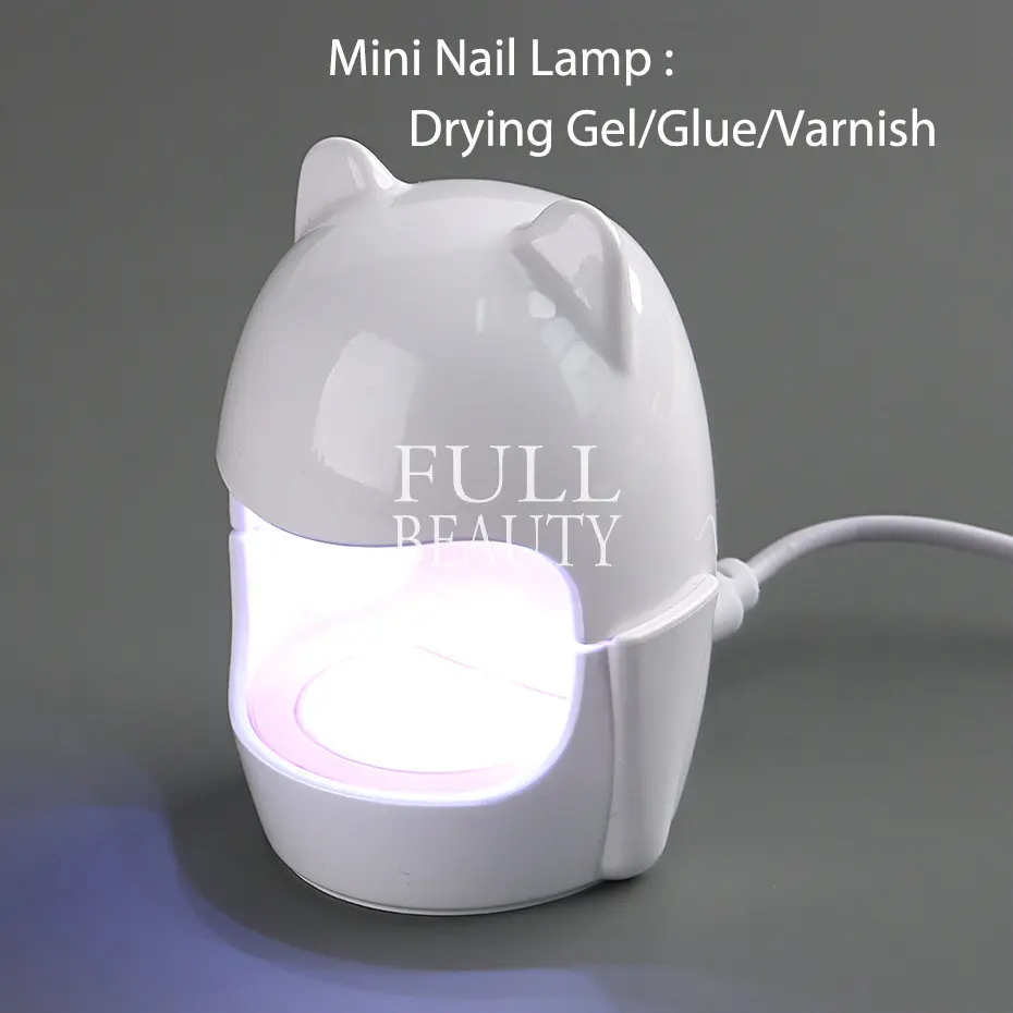 6W LED Nagels Droge Lamp Leuke Kat Oor Mini Nagel Droger Draagbare UV Manicure Lampen Thuisgebruik Drogen nagellak Vernis DIY Tool # C043