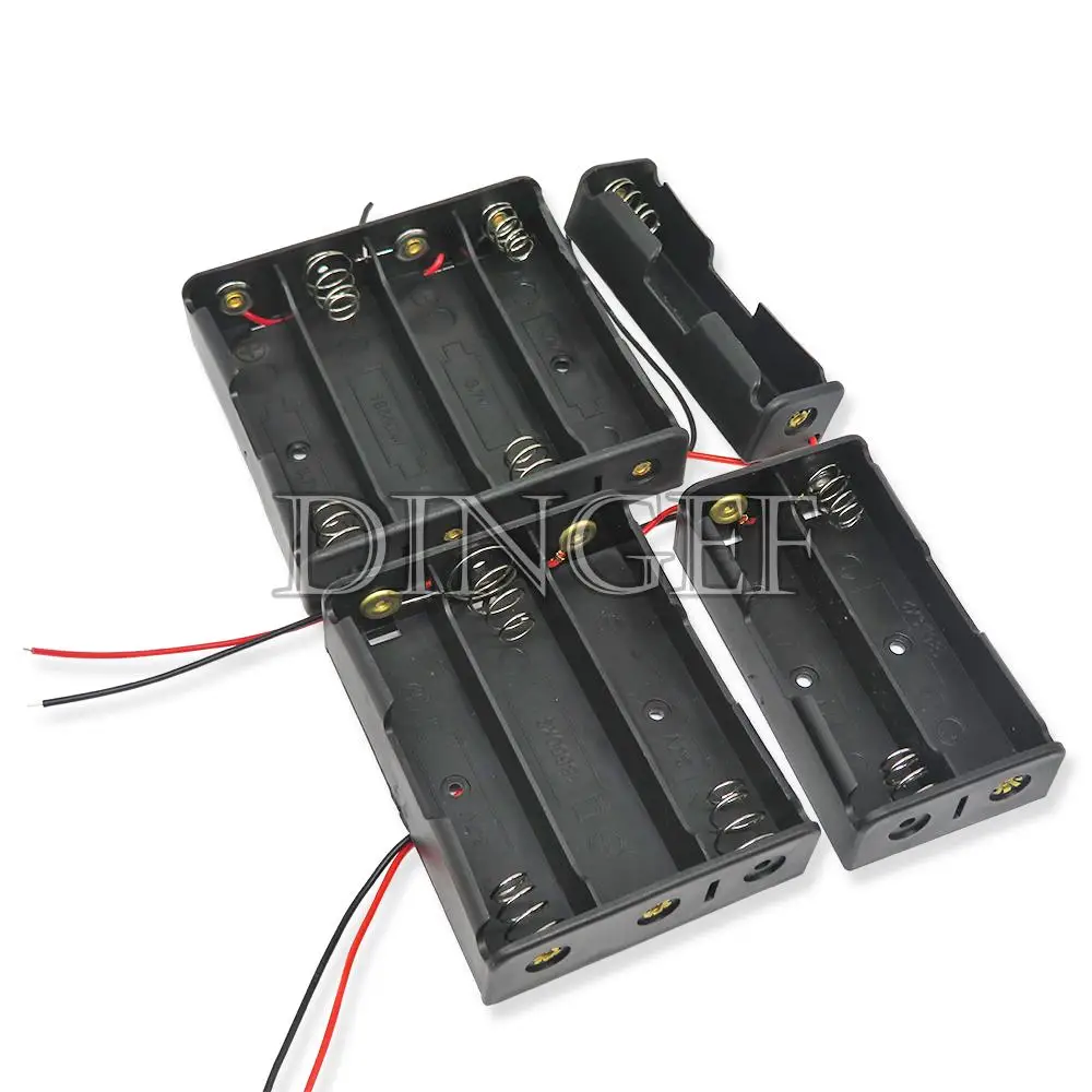 18650 Power Bank Cases 1X 2X 3X 4X 18650 Battery Holder Storage Box Case 1 2 3 4 Slot Batteries Container With Wire Lead