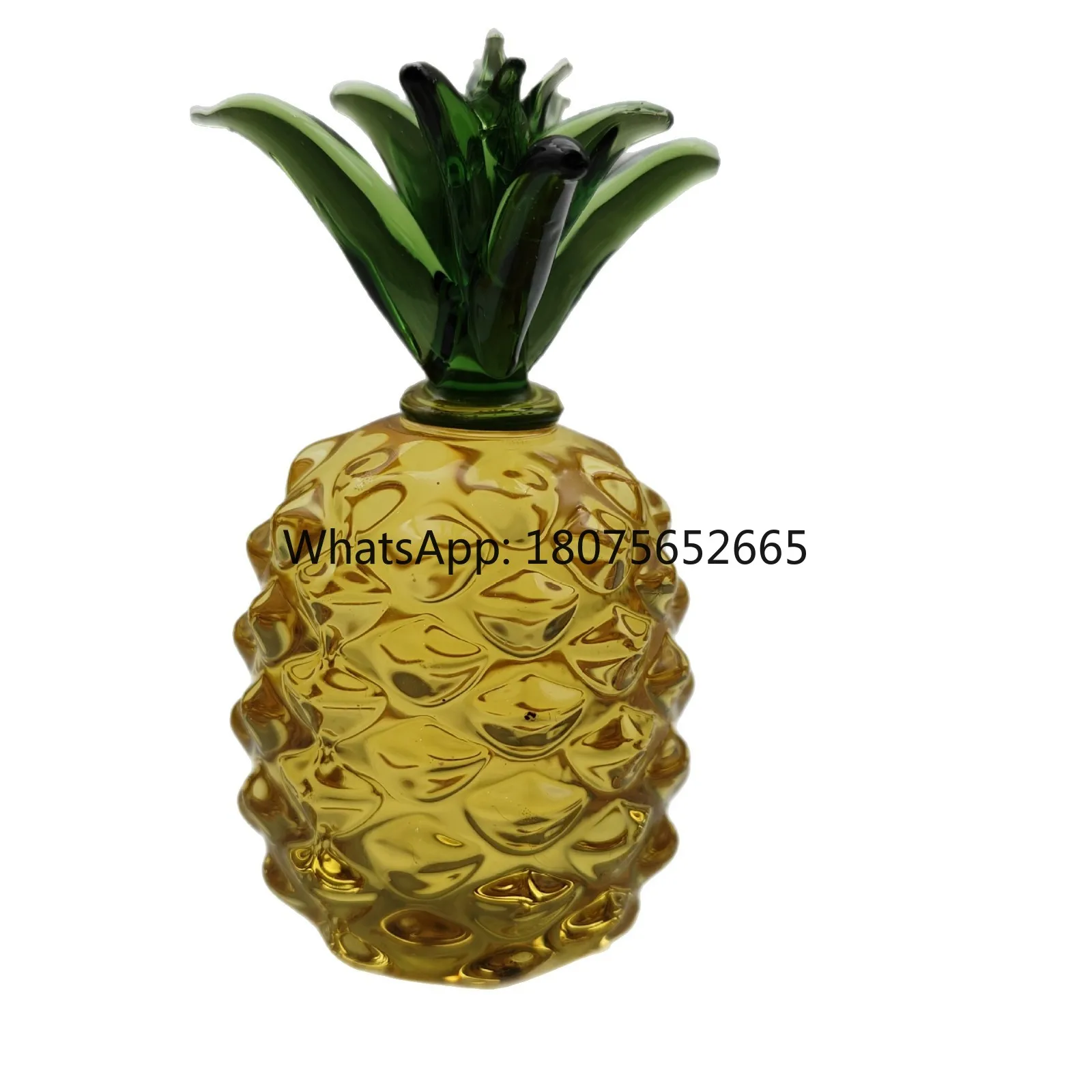 New citrine pineapple ornament, glass pineapple, pineapple foyer wine cabinet tabletop decoration, creative crystal craft