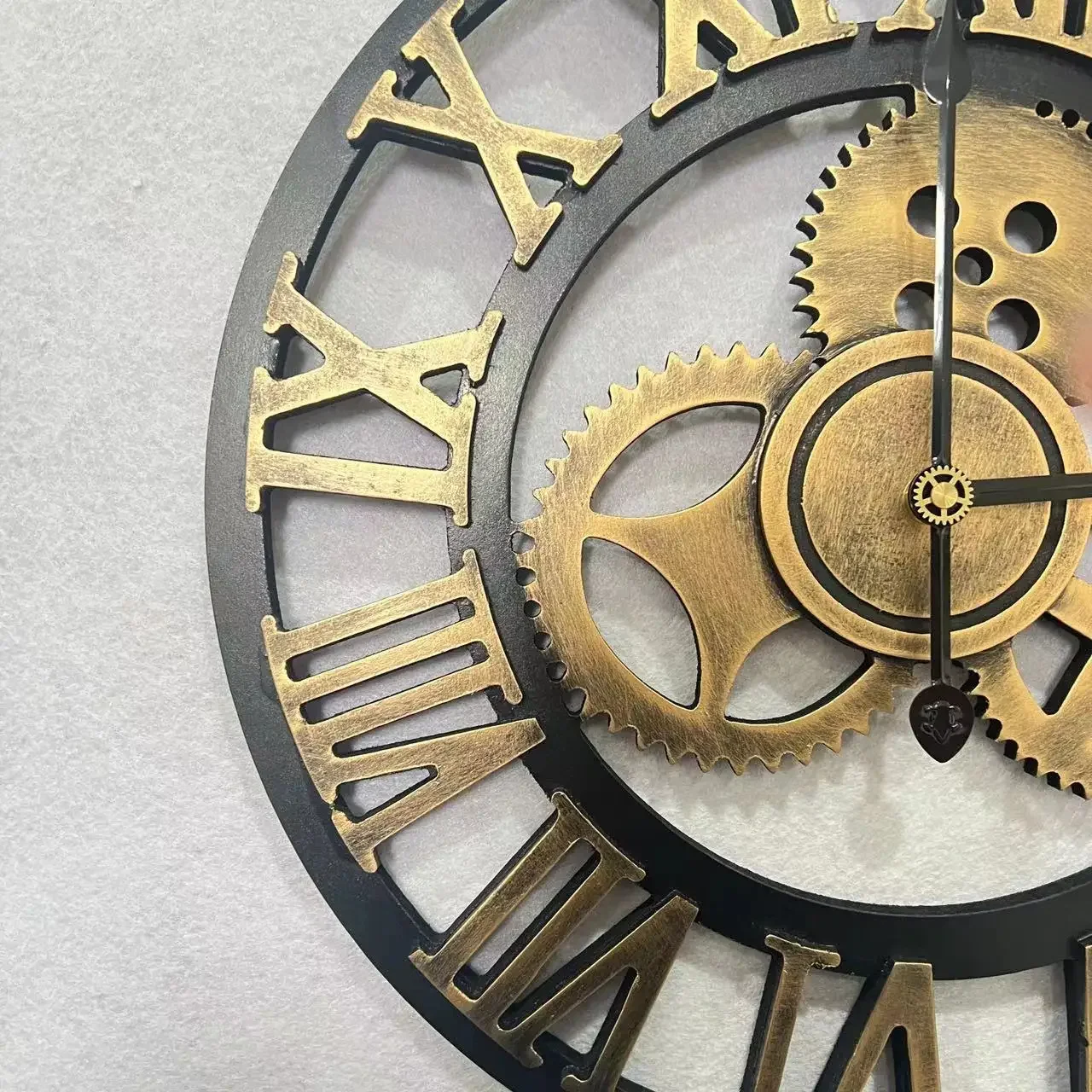30/40/50/60CM Metal Gear Wall Clocks Moving Gear Clock Rustic Gear Wall Clock Industrial Decor Clock for House Warming Gifts