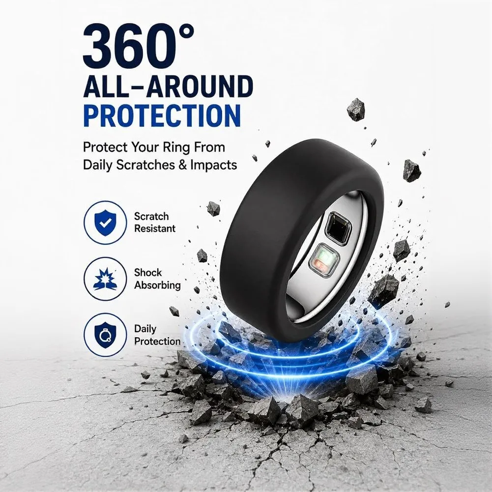 12 Pcs Silicone Cover For Oura Ring 5 Protector Elastic Case For Oura Ring 5 Working Out Fitness Friendly For Working Out ﻿tool