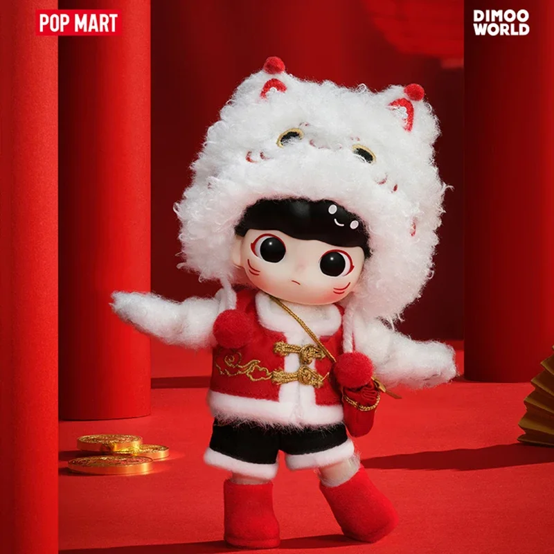 

POP MART Dimoo Fortune Cat, экшн-фигурка, натуральная глухая коробка, загадочная коробка, сумка для догадок, игрушки, кукла, милая аниме-фигурка, настольная