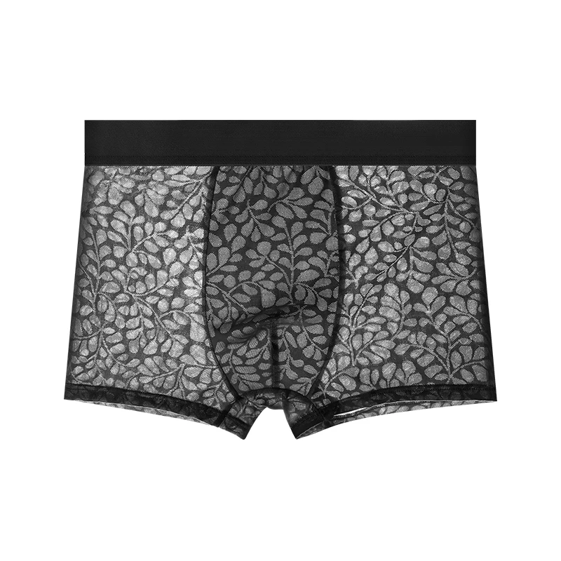Men's ice silk underwear, men's antibacterial flat corner shorts, summer thin men's sports breathable square corner pants