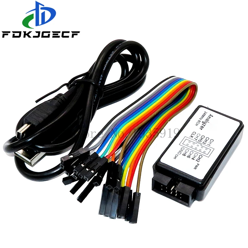 USB Logic Analyzer 24M 8CH Microcontroller ARM FPGA Debug Tool 24MHz, 16MHz, 12MHz, 8MHz, 4MHz, 2MHz