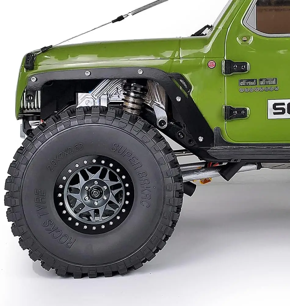 4-Pack 2.9-Inch RC Crawler Wheels and Tires with Foam Inserts for 1/6 Scale SCX6 RC Rock Crawler Car
