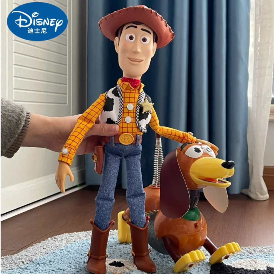 

35cm Disney Pixar Toy Story Woody Action Figures English Movie Sound Character Doll Cloth Cowboy Birthday For Children Gift