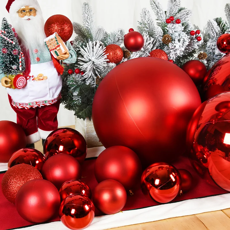 1-8 قطعة 3/4/6/8 سنتيمتر الأحمر كرات عيد الميلاد زينة حلي معلقة المعلقات ماتي/بريق/مشرق شجرة عيد الميلاد الديكور مجموعة