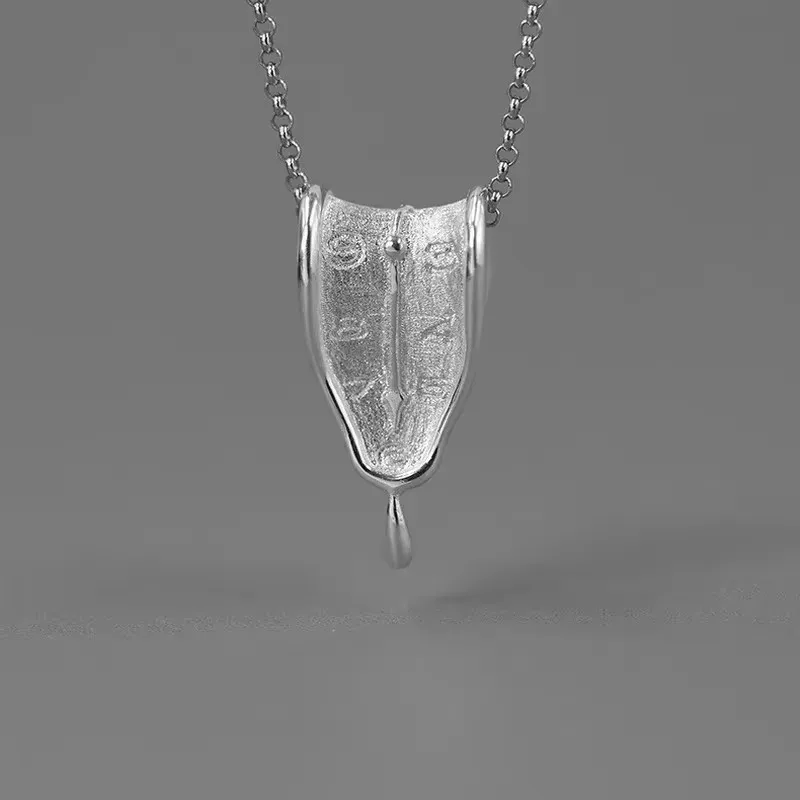Eternity of Memory 925 Sterling Silver Clock Shape Pendant Forever Love Necklace For Women Lover Jewelry Gifts