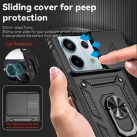 Armor Funda For Xiaomi Poco X6 5G Slide Camera Lens Protect Phone Case For Pocox6 Pocco Poxo Poko Little X6 X 6 6X 5G Back Cover