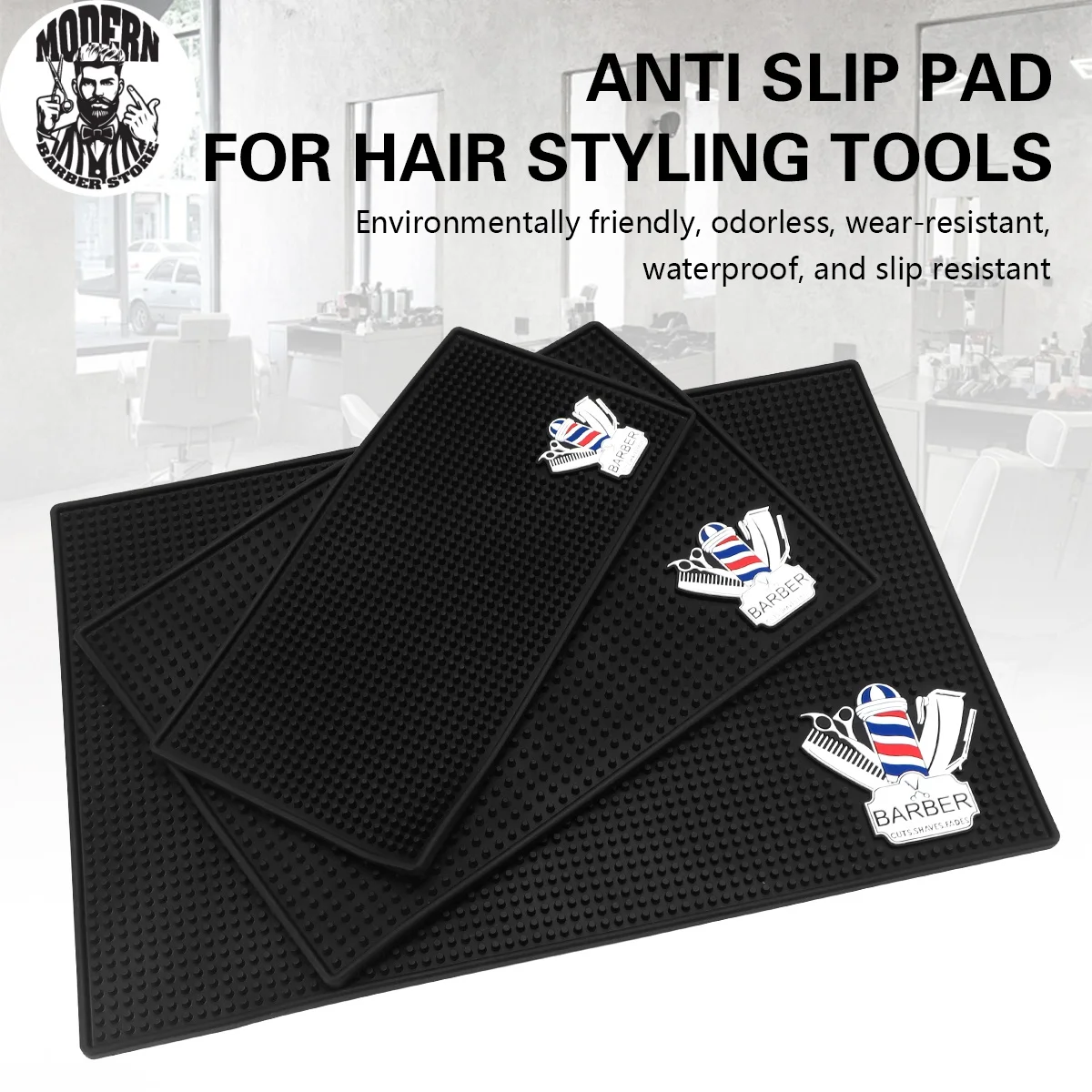 Barbershop Storage Pad Anti-Skid Silicone Mat Scissors Comb Heat Resistant Cushion Three Sizes Salon Table Mat Storage Tools