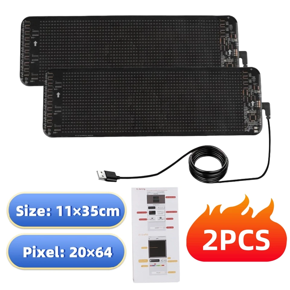 Occhi LED Animati Per Parabrezza Auto – Display RGB Programmabile Con App Per SUV, Camper E Vetrine, Effetto Luminoso Per Feste