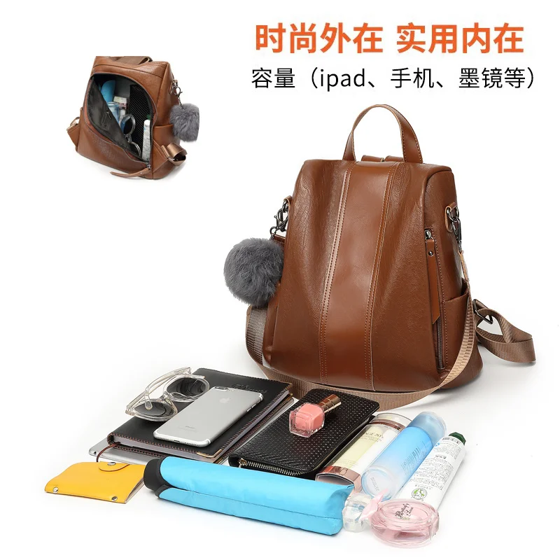 Hot Sale New Backpack Genuine Leather Women Fashion School luxury Shoulder Bag Youth C398