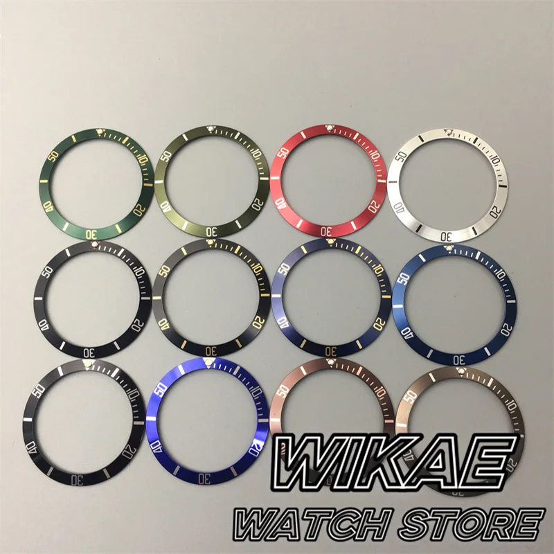 

38 мм Наклонный алюминиевый БЕЗЕЛЬ для часов черный/красный/синий/зеленый/серебристый вставка для часов 60 минут весы подходят для винтажных мужских автоматических часов