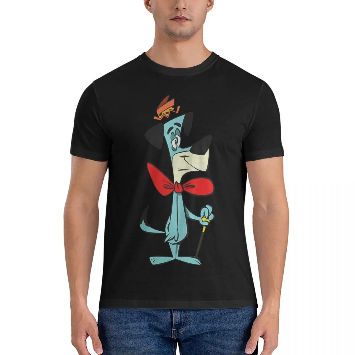 Waiting T Shirts Men's Cotton Leisure T-Shirt Round Neck H-Huckleberry Hound Show Tee Shirt Short Sleeve Tops 4XL 5XL