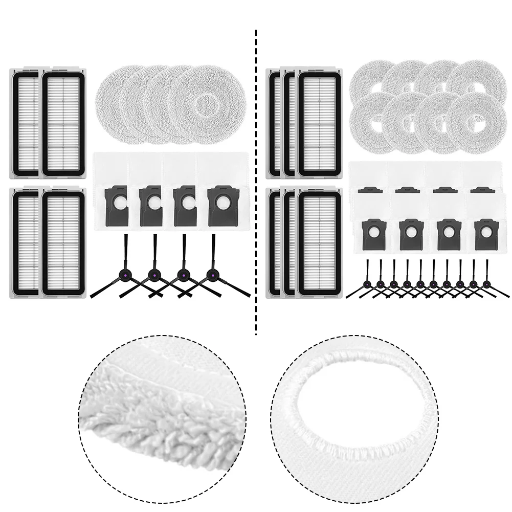 For Congas For X50 And X Treme Robot Vacuum Accessory Kit Featuring Filters Mop Cloths Dust Bags And Side Brushes